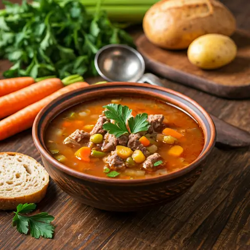 Hearty Vegetable Beef Soup Recipe 🥣🥕🍖