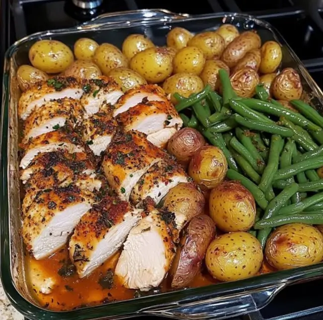 Image related to One-Pan Garlic Herb Chicken with Potatoes & Green Beans 🍗🥔🌿